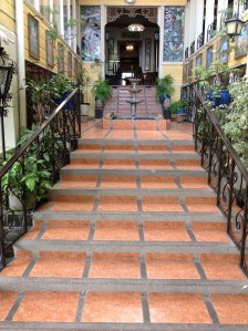 The stairs leading through the Don Carlos Hotel were we stayed two nights