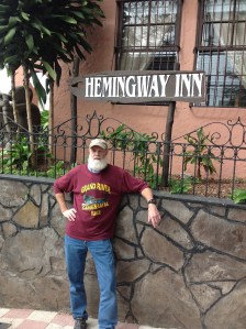 Hemingway outside of his place in San Jose