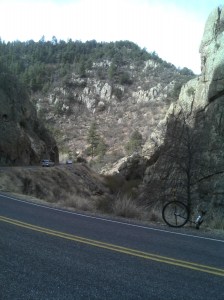 Narrow canyon I could throw a stone across on the way to Emory Pass