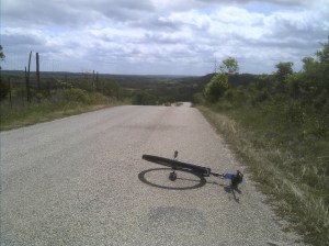 Come on get up and get gong the down hill is not that steep.